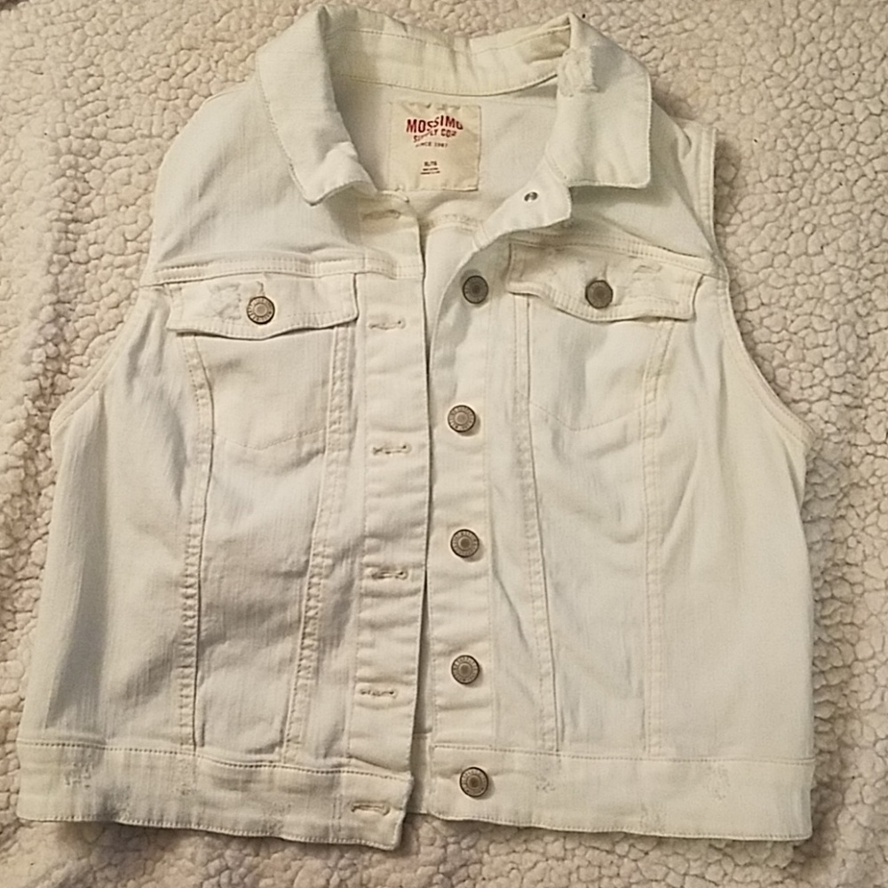 White denim vest